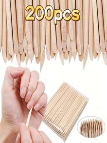 200件套美甲护理套装，包含指甲及角质层清洁棒、卸甲棒、双头多功能角质层推棒、手足护理工具、指甲钳、美甲用品、美甲工具、返校季必备、美甲艺术、美甲贴纸工具 - 彩色 - 查看 3