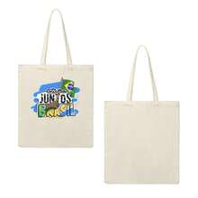 Brazil National Team "Estamos Juntos Brasil" Canvas Tote Bag, 2026  World Cup Patriotic Shopping Bag, Vintage Casual Shoulder Bag For Seleção Supporters - 米色 - 查看 3