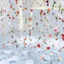 Cortina de flores artificiales estilo bohemio - Decoración floral colgante vibrante, pétalos caídos de color aleatorio, escena de cascada, adecuada para decoración primaveral al aire libre, sin batería - 20Pcs - Ver 5
