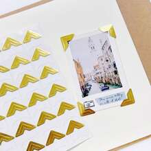 120 cái/gói, 5 cái góc giấy Kraft cổ điển, thích hợp để trang trí album, khung ảnh, sổ lưu niệm, bảo vệ ảnh, đồ dùng học tập, đồ dùng tựu trường - màu đen - Xem 16