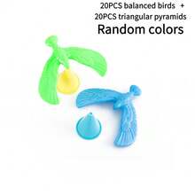 20/40/60 piezas Mini Juguetes de Robot de Pájaro de Gravedad Autoequilibrado, Adecuado para Decoración y Regalos de Navidad, Halloween, Sin Plumas, Mascota (Plástico) - multicolor - Ver 4