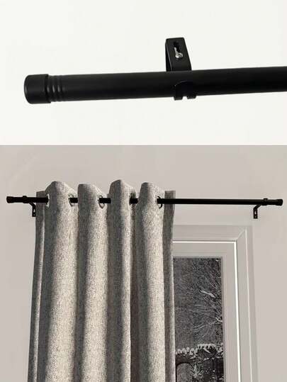 31.5-158 Inch Curtain Rod/Roman Curtain Rod Set, 0.98 Inch Diameter Decorative Shower Curtain Rod With Brackets, Black Splicing Heavy-Duty Metal Window Curtain Rod, Adjustable Stainless Steel Curtain Rod For Multiple Sizes, Suitable For Bathroom, Bedroom, Living Room