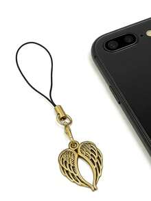 1/2 pezzi Charm vintage per telefono a forma di cuore con ali d'angelo, design delicato e traforato, adatto per smartphone universali, disponibile in 2 colori - Multicolore - Visualizzare 13