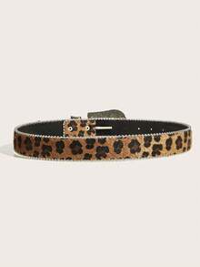 Estampado de leopardo en piel de PU brillante - Marrón - Ver 3