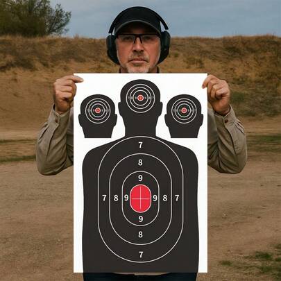 10/20/50/100 片 12"X18" 高精度人体轮廓射击靶 | 专业技能提升练习，精准训练，适合室内外使用。