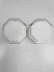 1Pc Velvet Hexagonal Double-Layer Ring Box Portable Jewelry Gift Case For Proposal Engagement Wedding Anniversary Keepsake Storage - Multicolor - View 11