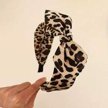 1pc Leopard Print Bow Headband, Suitable For Going Out With Family And Friends - Multicolor - View 2