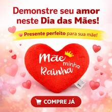 Almofada Coração "MÃE MINHA RAINHA" – Presente Especial - Multicolorido - Visão 3