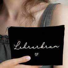 1pc Cosmetic Bag, Small Toiletry Bag, Mini Makeup Bag, Text Decor Storage Pouch, Suitable For Women/Girls Travel, Small Accessories, Modern - Letter Design - View 5