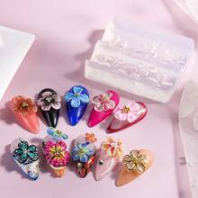 Khuôn nặn móng tay silicon hình cánh hoa mùa xuân hè, khuôn mẫu thiết kế móng tay tự làm hình hoa ly và hoa anh đào, dụng cụ tạo hình móng tay. - Trong sáng - Xem 8