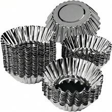 Stainless Steel Thickened Egg Tart Mold, Cake Mold, Chrysanthemum Cup, Cake Mold, Lace Cake Cup, Rice Cake Mold, Baking Tools. This Stainless Steel Chrysanthemum-Shaped Egg Tart Mold Can Be Reused For Mini Pies, Pies, Fruit Tarts, Mini Cakes, Cream Fried Eggs, Muffins, Puddings And Jelly Baking Molds. - View 11