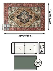 1pc Vintage Persian-Bohemian Classic Floral Rug/Carpet/Area Rug/Doormat, Soft Faux Wool, Suitable For Bathroom, Kitchen, Entryway, Hallway, Bedside, Living Room, Bedroom, All Season Machine Washable, Home Decor - Multicolor - View 16