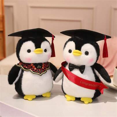 22cm/8.66 pulgadas Peluche del Dr. Pingüino, Juguete de peluche suave y esponjoso, Adecuado para decoración de habitaciones, cumpleaños de niños, temporada de graduación, Día de la Madre, bodas y otras ocasiones especiales.