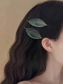 5个/2个叶子形状发夹，BB夹，刘海夹，侧夹，女士发饰 - 彩色 - 查看 4