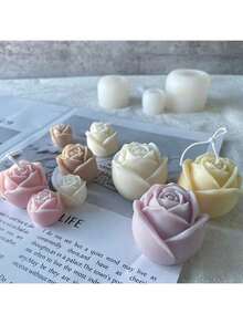 玫瑰花DIY手工石膏香薰石多功能硅胶模具，时尚设计 - 花朵 - 查看 2