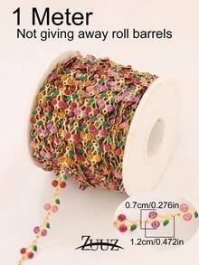 1米不锈钢可爱珐琅樱桃甜美链条，适用于DIY珠宝，女士女孩项链手链配件耳环制作 - 鏈條 - 查看 17