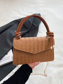 New Arrival High-Quality Vacation Style Chain Shoulder Bag, Korean Fashion Crossbody Handbag - Brown - View 7