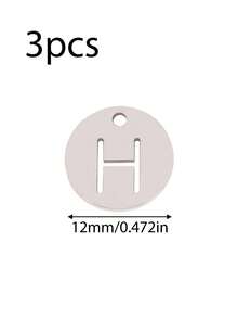 Bộ 3 mặt dây chuyền bằng thép không gỉ rỗng hình 26 chữ cái tiếng Anh, tự làm phụ kiện trang sức thời trang cho nữ. - mặt dây chuyền - Xem 20