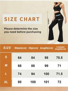 1-Pack Women's High Waist Solid Black Gray Red Flared Leggings With Side Pockets, Tummy Control Yoga Pants For Fitness, Running, Workout, Casual Daily Wear, Comfy Stretch Sport Pants - 1 chiếc (màu đen) - Xem 7