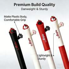 Bộ 4 bút bi đầu thu hình chân mèo; ruột bút mực đen 0.5mm; thiết kế đầu thu nhanh khô; viết trơn tru; thích hợp cho học sinh, trường học, văn phòng, ghi chú; dụng cụ viết văn phòng; đồ dùng học tập/quà tặng ngày Valentine/đồ dùng văn phòng - Bàn chân mèo ấn bút - Xem 3