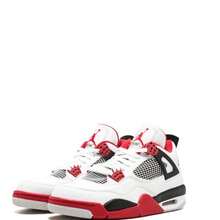 Nike Air Jordan 4 Retro Sneakers - Authentic Iconic Basketball Shoes | Viral 2026 Men's High-End Retro Streetwear | Premium Leather & Mesh Performance Trainers | Classic Air Cushioning & Support Wings | Legendary Designer Athletic Footwear - 火紅 - 查看 3