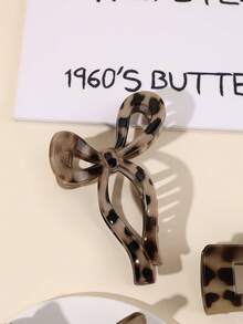 4pcs Leopard Print Hair Claw Clips, Glossy Minimalist Square Hair Clips Accessories For Daily & Casual Wear Hair Jaw Clip Hair Clamps Hair Clutch Hair Claw Clip, School Stuff, College Fall Winter Hair Accessories For Women For Vacation Outfits Woman Flower Hair Clip Casual ABS Animal Pattern Summer Outfits - Multicolor - View 3