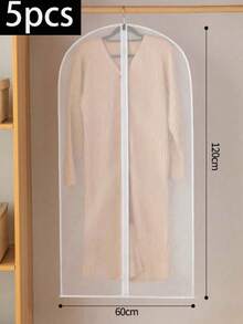 10-1件透明衣物防塵袋，可水洗衣櫥收納袋，便攜旅行與居家衣物收納袋，衣櫥整理袋，衣物收納袋－西裝套，透明防水防潮掛衣收納袋，適用於襯衫、西裝、洋裝，高品質衣物防塵套，透明拉鍊掛衣套，保護衣物並整理衣櫥，宿舍必需品，臥室衣櫥收納與整理 - 白色 - 查看 20