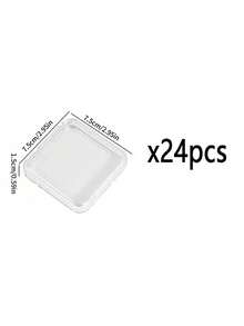 24pcs/Set Transparent Nail Art Storage Box, Stackable Plastic Nail Tips Display Case With Safety Lock Lid, Suitable For Press-On Nails, Acrylic Nail Tips, Nail Decorations And Salon Accessories - Clear - View 9