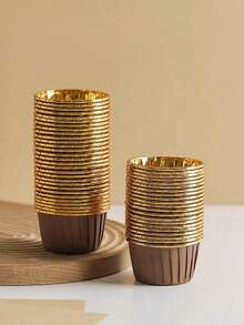 50pcs Gold Cupcake Cups Liners, Disposable Muffin Cake Cups,Grease-Proof & Heat Resistant Cupcake - Multicolor - View 15