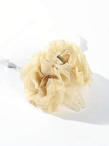 1个女士3D网状玫瑰花发夹，适合日常佩戴和派对场合，夏季发饰沙滩爪夹度假发夹，假日、旅行、节日、生日 - 黃色 - 查看 4