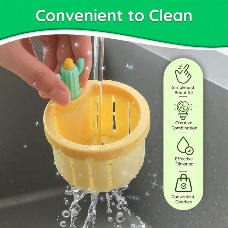 1pc Cactus Shaped Sink Strainer, Kitchen Vegetable Washing Sink Drain Filter, Residue Preventing Sink Strainer Basket - A - View 5