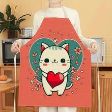 1 chiếc tạp dề họa tiết mèo, tạp dề in hình ngộ nghĩnh, thời trang, tạp dề nhà bếp, nấu ăn, dọn dẹp, tạp dề gia đình sáng tạo. - Nhiều màu - Xem 13