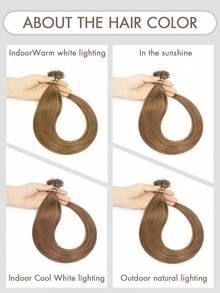 12-24 Inch Nano Ring Hair Extensions, Invisible Nano Tip Hair Extensions, Natural Looking Real Human Hair Extensions - S6 - View 8