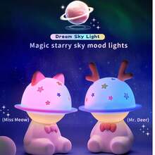 High Quality Kawaii LED Night Lamp Rechargeable Silicone Nightlight With Cartoon Design Cute Animal Night Light - 彩色 - 查看 1