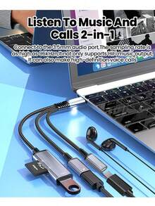 Gesen 5合1多功能数字音频适配器线缆，Type-C音频适配器，支持SD/TF/USB读卡器 - 彩色 - 查看 5