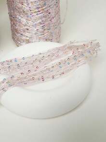 50克亮片纱线，具有闪亮效果，适合编织毛衣、帽子、DIY手工材料，也是情人节和母亲节礼物的理想选择。 - 1件粉紅色 - 查看 4