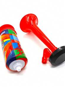 1/2pcs World Cup Football Stadium Cheering Horn, Manual Air Inflatable Horn Prop For Sports Events, Cheerleading Toy, Cheering Horn Prop - Multicolor - View 4