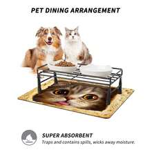 1件装猫咪喂食垫，宠物食品和水碗垫，饮水垫，室内 - 黑色 - 查看 10