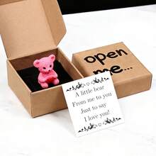 Hộp quà hình gấu dễ thương | Thích hợp cho các dịp lễ, sinh nhật, quà lưu niệm đám cưới, bao gồm thiệp hình trái tim và thiết kế hoạt hình. - Nhiều màu - Xem 9