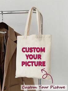 Custom Shopping Bag Upload Images Customized Tote Bag, Tote Bag With Customizable Pictures And Text, Reusable Grocery Bag - Multicolor - View 14