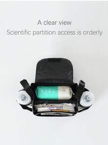 1pc Baby Stroller Diaper Bag, Baby Accessories, Baby Changing Pad, Baby Pouch, Baby Toiletry Bag, Baby Storage Basket, Baby Organizer, Baby Stroller Accessories, Baby Storage Box, Newborn Supplies, Newborn Gift, Kids Lunch Box, Kids Bag, Baby Stroller Bag, Baby Stroller Pocket, Baby Stroller Hanging Hook, Baby Stroller Pocket For Girls & Boys - 彩色 - 查看 4