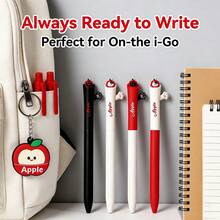 Bộ 4 bút bi đầu thu hình chân mèo; ruột bút mực đen 0.5mm; thiết kế đầu thu nhanh khô; viết trơn tru; thích hợp cho học sinh, trường học, văn phòng, ghi chú; dụng cụ viết văn phòng; đồ dùng học tập/quà tặng ngày Valentine/đồ dùng văn phòng - Bàn chân mèo ấn bút - Xem 2