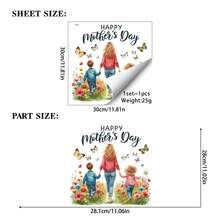 1pc Mother & Child Theme Wall Decal With Floral And Butterfly Patterns, Happy Mother's Day Wall Sticker, DIY Removable Self-Adhesive Decorative Decal, Easy To Install, Suitable For Living Room, Bedroom, Study, Office And More Scenes - Mother's Day - View 12