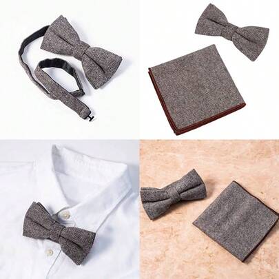 [Wedding Style] 蝶ネクタイ ＆ チーフ セット TC-0100