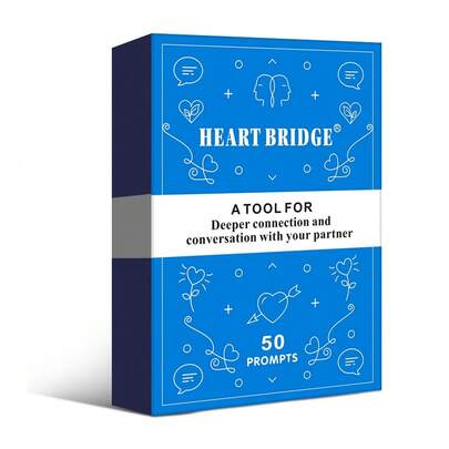  1 Caja, Juego de Cartas Interactivas de Conversación para Parejas HEART BRIDGE, Juego de Mesa, Herramienta para Profundizar el Diálogo y la Conexión Emocional, Crear Momentos Preciosos de Conversación para tu Pareja, Gran Regalo para Halloween/Navidad/Día de San Valentín, Juego Perfecto para Noches de Juegos, 51 Cartas