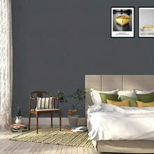 Self-Adhesive Solid Color Wallpaper Roll - Waterproof, Rainbow Colors, Fabric Texture Suitable For Kitchen, Bedroom, Living Room Furniture And Home Decor - Available In Coffee, Gray, White, Cream, Green, Blue, Yellow - 1 Volume - View 12
