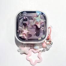 新款透明彩色星星可爱吊坠，适用于三星 Buds FE/Buds3/3Pro/3FE/CORE/Buds4/4Pro 保护壳、Galaxy Buds Pro、Galaxy Buds Live 无线蓝牙耳机保护壳、Buds2/2Pro 耳机保护壳、透明耳机充电盒 - 星星粉紅色 - 查看 7