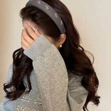 1pc Elegant Pink Bow Headband, Versatile Daily Wear & Makeup Washing Headband For Women - Multicolor - View 3