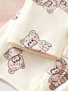 Bear Pattern Cute Bow Tie Spring And Autumn Pet Puppy Kitten Clothes Shirt One Piece - Beige - View 9