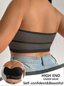 Áo ngực cỡ lớn dành cho nữ, cài phía trước, mềm mại và thoải mái, thiết kế quây không gọng. - màu đen - Xem 4